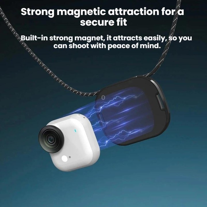 For Insta360 GO Ultra Flymile Magnetic Neck Clip Camera Mount(Black)