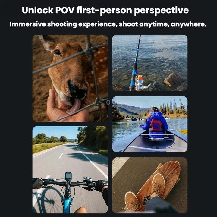 For Insta360 GO Ultra Flymile Magnetic Neck Clip Camera Mount(Black)