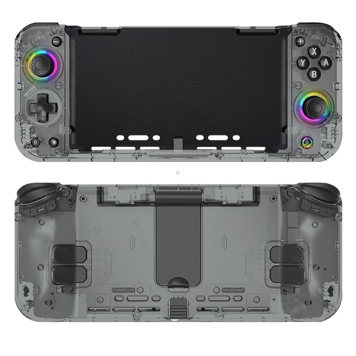 For Nintendo Switch 6-Axis Motion Sensor Controller Direct-Insert Hall Effect Joysticks With RGB Lighting(Black Gray)