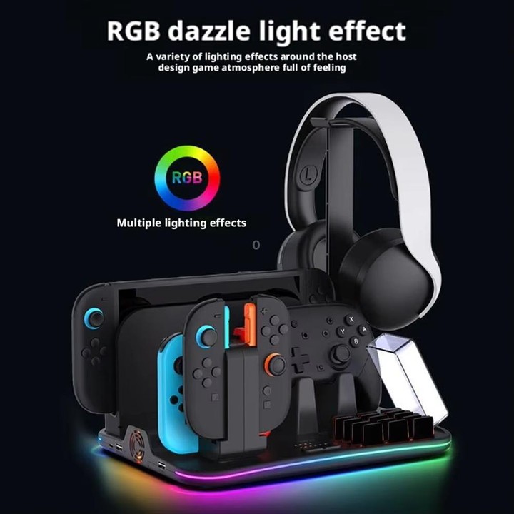 ipega 12-in-1 Multi-Function Charging Dock for Nintendo Switch 2/Switch Joy-Con Charging, Pro Controller Dock, Cooling Fan, Game