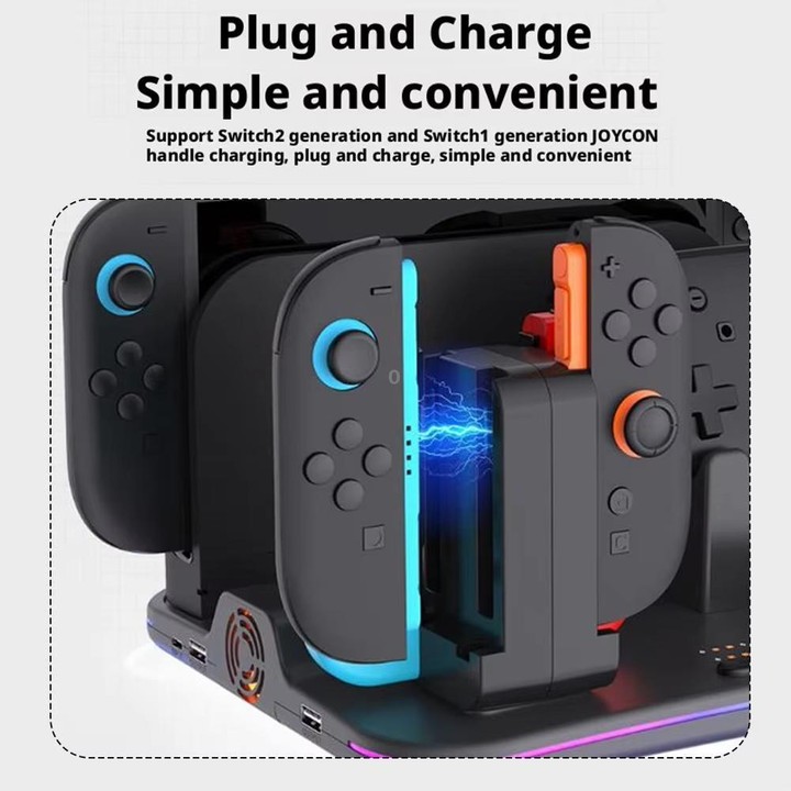 ipega 12-in-1 Multi-Function Charging Dock for Nintendo Switch 2/Switch Joy-Con Charging, Pro Controller Dock, Cooling Fan, Game