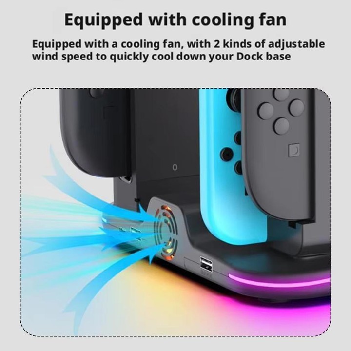 ipega 12-in-1 Multi-Function Charging Dock for Nintendo Switch 2/Switch Joy-Con Charging, Pro Controller Dock, Cooling Fan, Game