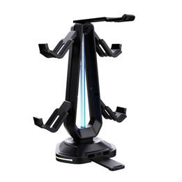 Multi-Function Gaming Stand For Headset & 4 Controllers With Dual USB Charging Ports And RGB Lighting(Black)
