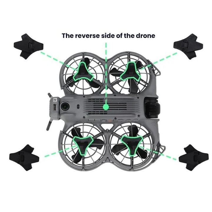 For DJI Neo 2 CQT 9pcs /Set Fuselage Crash Kit, Bumper+Protective Cover+Folding Kickstand(Gray)