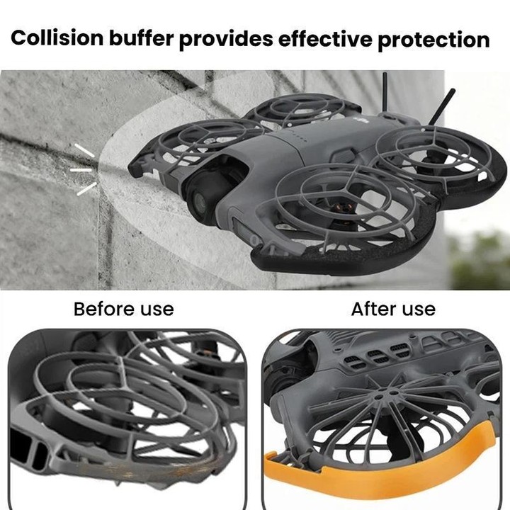 For DJI Neo 2 CQT 9pcs /Set Fuselage Crash Kit, Bumper+Protective Cover+Folding Kickstand(Orange)