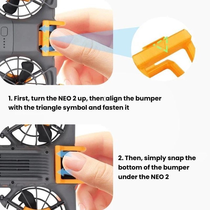 For DJI Neo 2 CQT 9pcs /Set Fuselage Crash Kit, Bumper+Protective Cover+Folding Kickstand(Orange)
