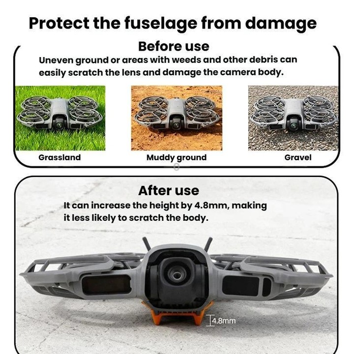 For DJI Neo 2 CQT 9pcs /Set Fuselage Crash Kit, Bumper+Protective Cover+Folding Kickstand(Orange)