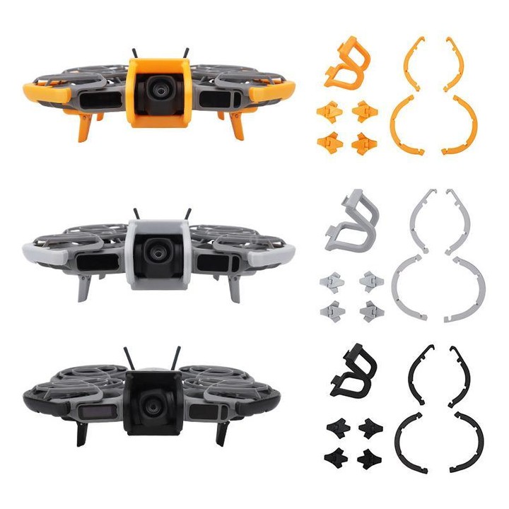 For DJI Neo 2 CQT 9pcs /Set Fuselage Crash Kit, Bumper+Protective Cover+Folding Kickstand(Orange)