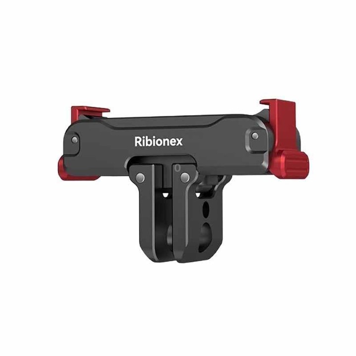 For DJI Osmo Action 6 / Nano Ribionex Dual-Sided Magnetic Quick-release Adapter Mount with 2-Claw and 1/4-inch Tripod Thread(Bla