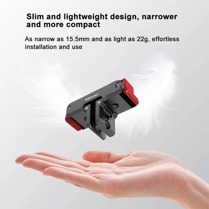 For DJI Osmo Action 6 / Nano Ribionex Dual-Sided Magnetic Quick-release Adapter Mount with 2-Claw and 1/4-inch Tripod Thread(Bla