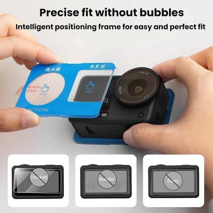For DJI Osmo Action 6 Flymile Camera Lens HD Tempered Glass Screen Protector(AC6023)