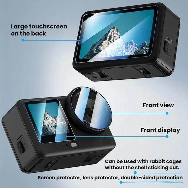 For DJI Osmo Action 6 Flymile Camera Lens HD Tempered Glass Screen Protector(AC6023)