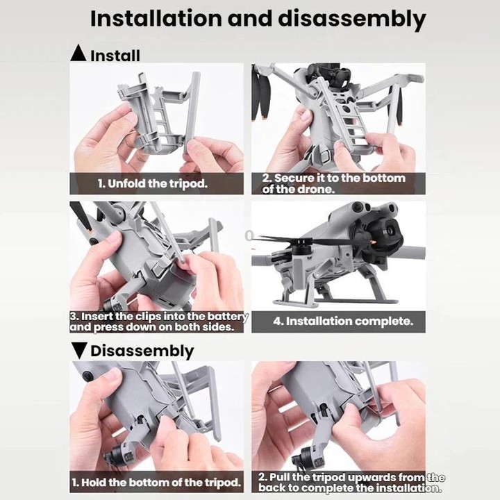 For DJI Mini 5 Pro BRDRC Extended Height Landing Gear(Gray)