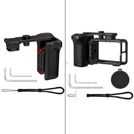 For DJI Osmo Action 4 / 3 / 5 Pro Flymile Adapter Extended Rabbit Cage Accessory, Specification: Handle