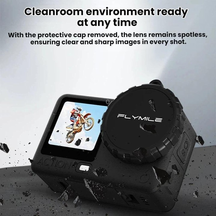 For DJI Osmo Action 6 Flymile Dustproof Protective Silicone Lens Cap(Black)