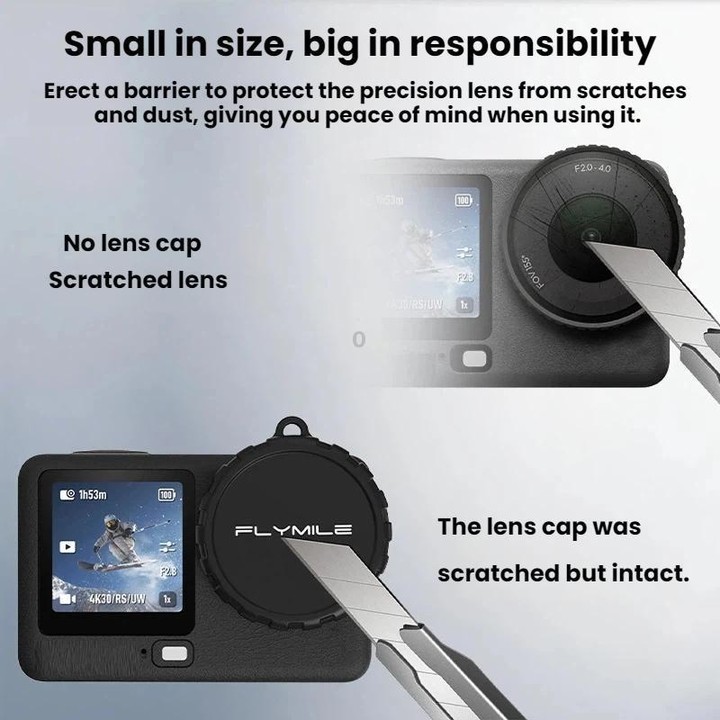 For DJI Osmo Action 6 Flymile Dustproof Protective Silicone Lens Cap(Black)