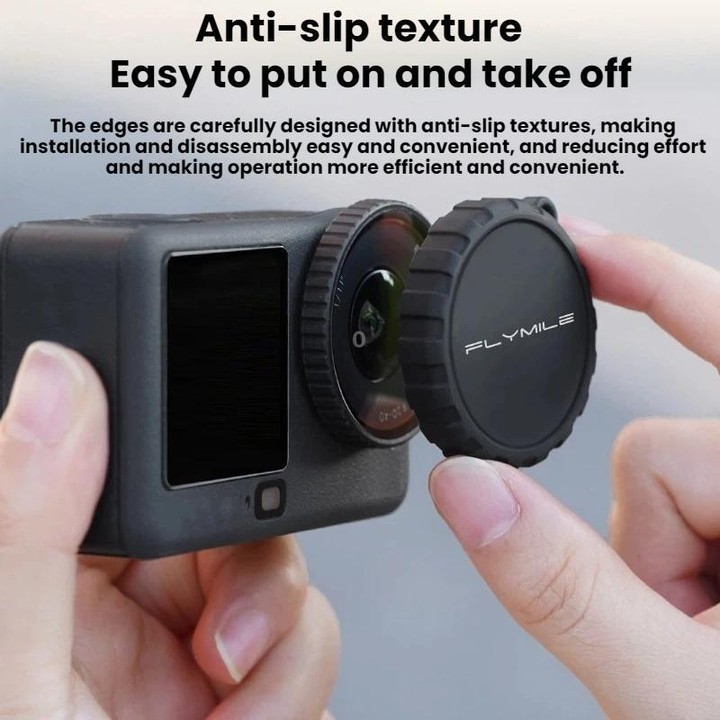 For DJI Osmo Action 6 Flymile Dustproof Protective Silicone Lens Cap(Black)