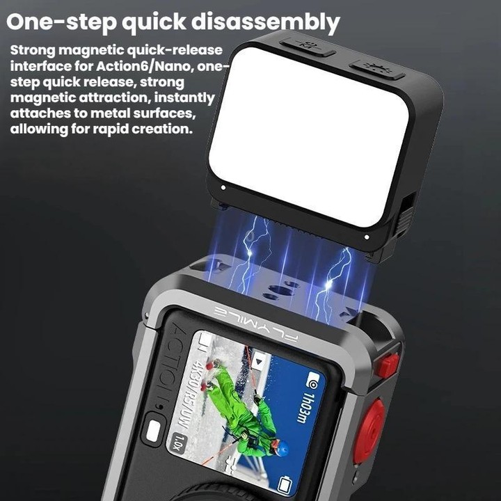 For DJI Osmo Aciton 6 / Osmo Nano Flymile Magnetic Selfie Light(Black)