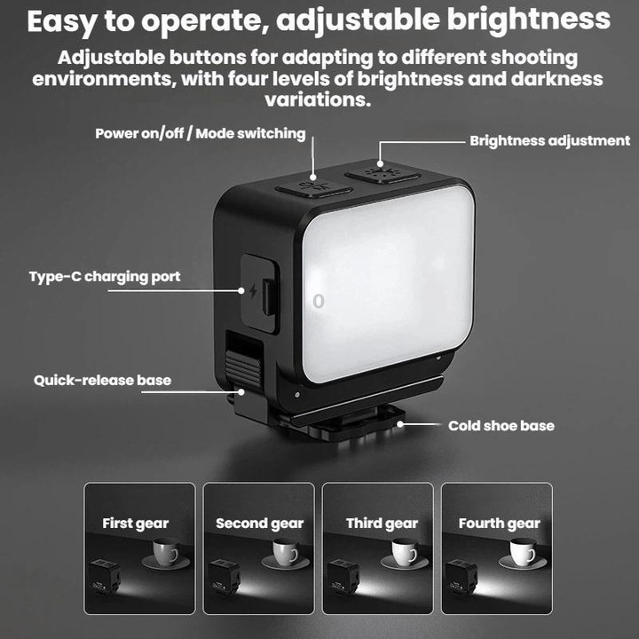 For DJI Osmo Aciton 6 / Osmo Nano Flymile Magnetic Selfie Light(Black)
