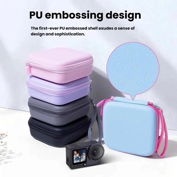 For DJI Osmo Action 6 Standard Combo Macaron-Colored Storage Box Bag(Blue)