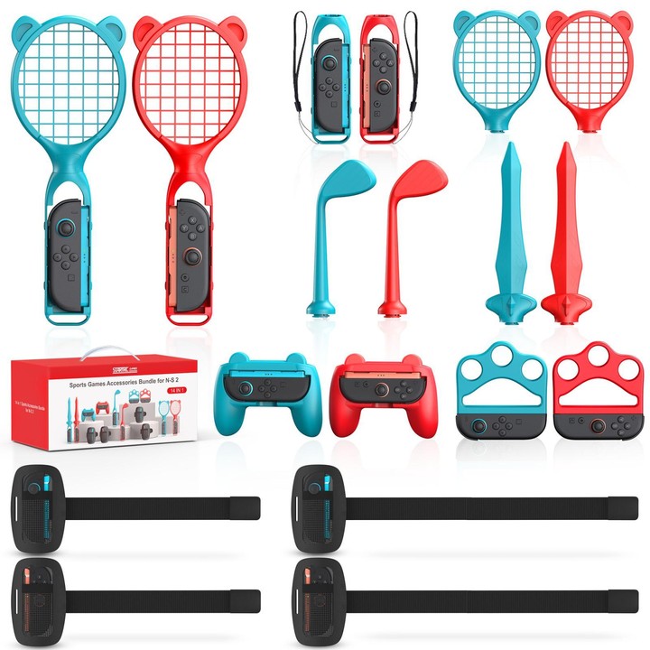 For Nintendo Switch 2 14 In 1 STARTRC GAMES Gamepad Sport Set Fencing Tennis Racket Racing Steering Wheel