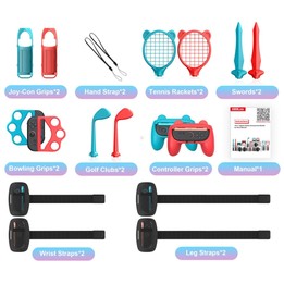 For Nintendo Switch 2 14 In 1 STARTRC GAMES Gamepad Sport Set Fencing Tennis Racket Racing Steering Wheel