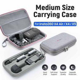 aMagisn Medium Carrying Case For Insta360 X4 Air/X4/X5 Hard EVA Shell with Removable Soft Interior(Gray)