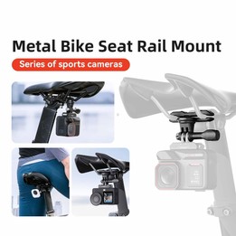 aMagisn Universal Bike Seat Rail Mount for Action Cameras Bike Seat Clamp(Black)