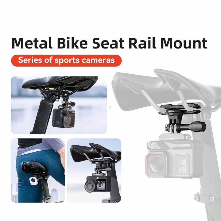 aMagisn Universal Bike Seat Rail Mount for Action Cameras Bike Seat Clamp(Black)