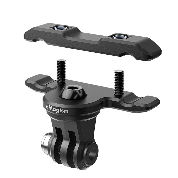 aMagisn Universal Bike Seat Rail Mount for Action Cameras Bike Seat Clamp(Black)
