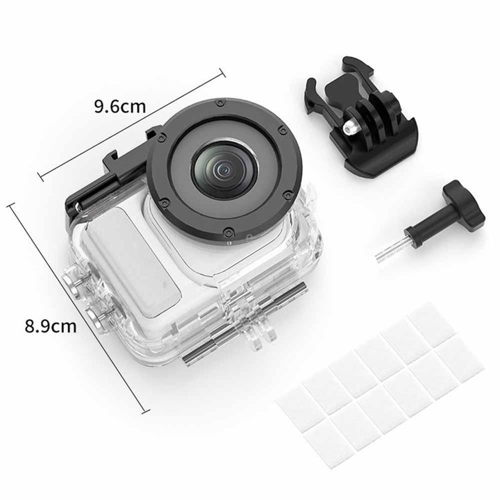 For Insta360 GO Ultra 60m Waterproof Case Kit Dive Housing With Dual Cold Shoe(Transparent)