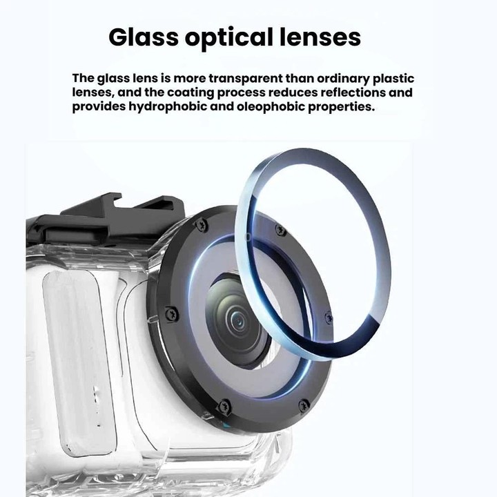 For Insta360 GO Ultra 60m Waterproof Case Kit Dive Housing With Dual Cold Shoe(Transparent)