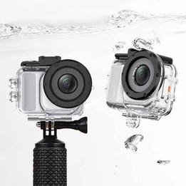 For Insta360 GO Ultra 60m Waterproof Case Kit Dive Housing With Dual Cold Shoe(Transparent)