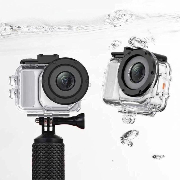For Insta360 GO Ultra 60m Waterproof Case Kit Dive Housing With Dual Cold Shoe(Transparent)