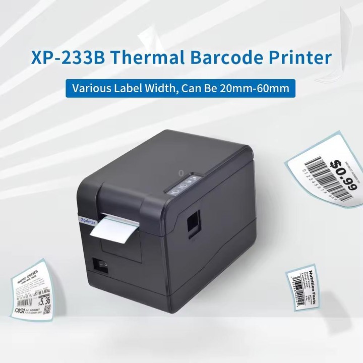 Xprinter XP-233B USB Thermal Barcode Printer For Adhesive Labels, 20-58mm Width(US Plug)