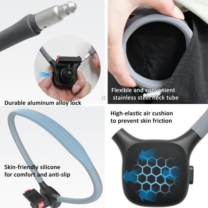 Magnetic Quick-Release Neck Mount For DJI Osmo 360 / Action 5 Pro/ 4 / 3 with 360-Degree Rotating Ball Head & Chest Strap(Black)