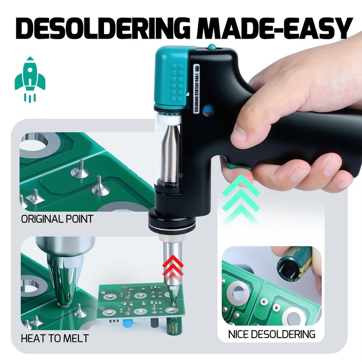 YIHUA 948D I 110W Anti-Static Desoldering Station With Strong Suction, HD LCD Screen, Adjustable Angle, And 3 Storage Channels