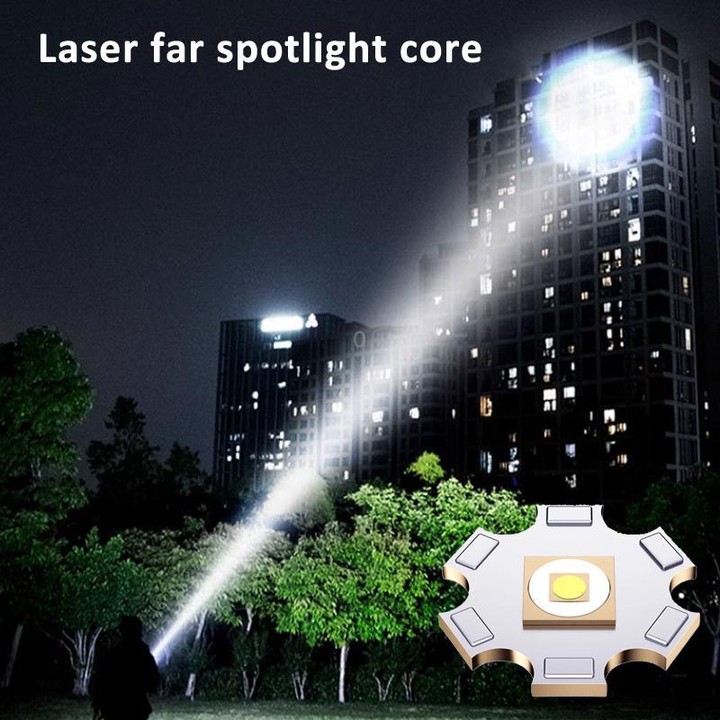 Rechargeable Zoomable High-Power Flashlight Handheld Aluminum Alloy Strong Light Torch(Gray)