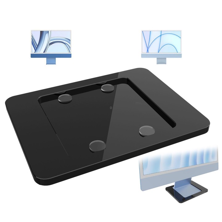 For 24-Inch IMac M1-M3 Acrylic Widened Base Desktop Stand Enhanced Stability Holder(Black)