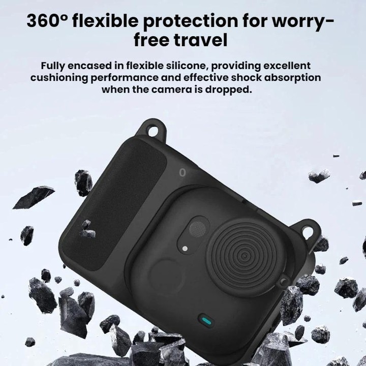 For Insta360 Go Ultra Flymile Action Camera Silicone Protective Case(Black)