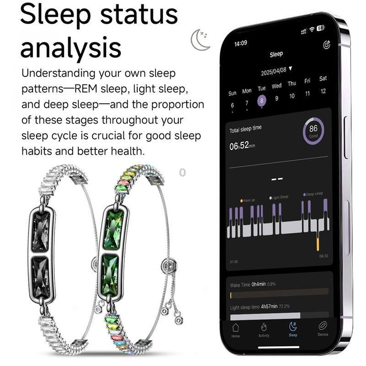 Smart Screenless Bracelet With Heart Rate Monitor Pedometer Sleep Tracker Wristband For Men & Women(Green)