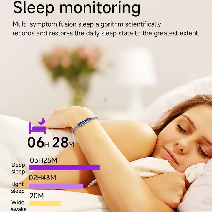 Smart Screenless Bracelet With Heart Rate Monitor Pedometer Sleep Tracker Wristband For Men & Women(Black)