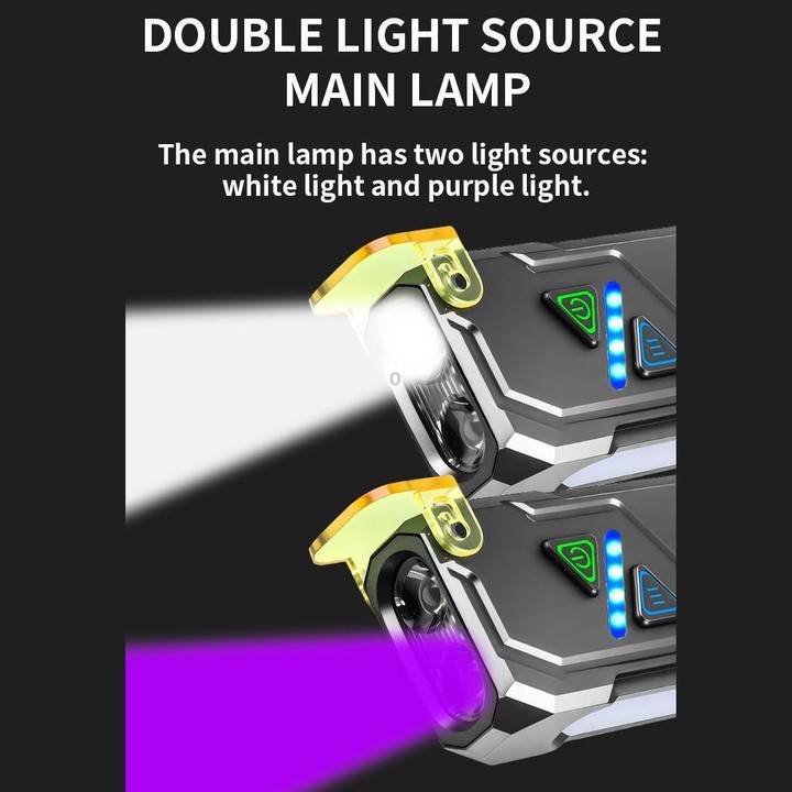 RGB Color-Changing Multi-Functional EDC Flashlight With Magnet(Black)