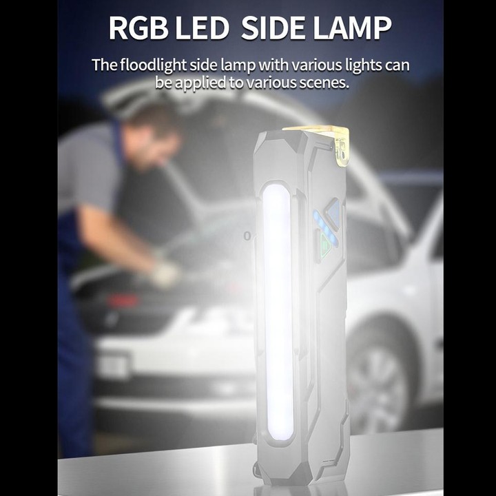 RGB Color-Changing Multi-Functional EDC Flashlight With Magnet(Black)