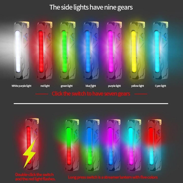RGB Color-Changing Multi-Functional EDC Flashlight With Magnet(Black)