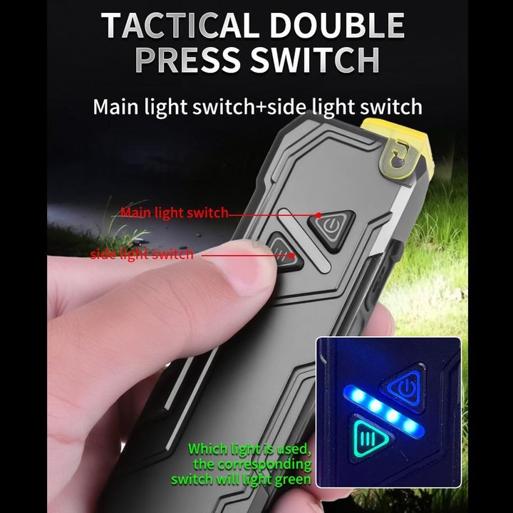 RGB Color-Changing Multi-Functional EDC Flashlight With Magnet(Black)