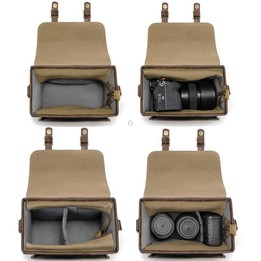Cwatcun D181 Retro Single Shoulder Camera Bag Casual Mirrorless / DSLR Camera Canvas Bag, Color: Small Brown
