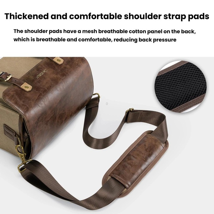 Cwatcun D181 Retro Single Shoulder Camera Bag Casual Mirrorless / DSLR Camera Canvas Bag, Color: Medium Brown