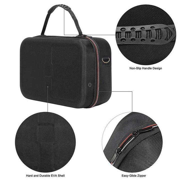 For Nintendo Switch OLED Carrying Case EVA Hard Shell Storage Bag for Full Set Accessories with Shoulder Strap(Black)