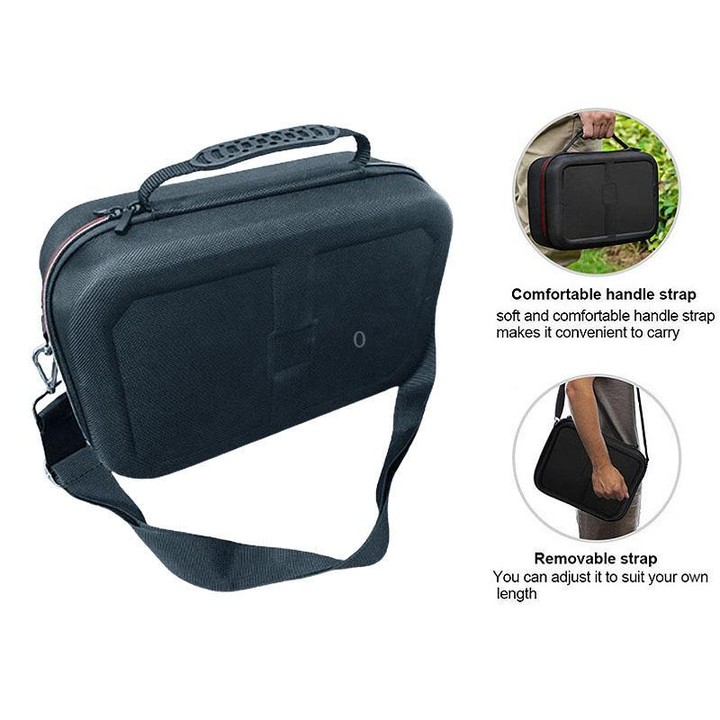 For Nintendo Switch OLED Carrying Case EVA Hard Shell Storage Bag for Full Set Accessories with Shoulder Strap(Black)